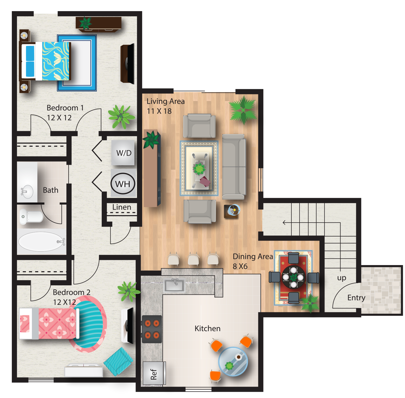 Two Bedroom Floor Plan Two Bedroom Floor Plan